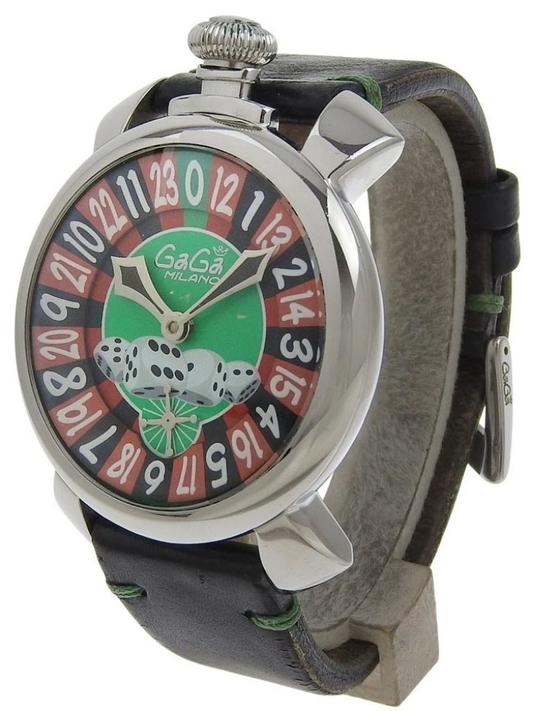 Gaga Milano Manure 48 Watches Las Vegas Stainless SteelLeather Hand Windi